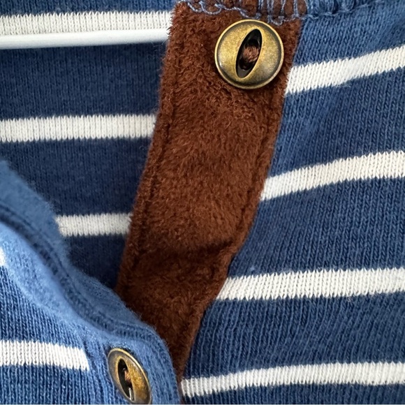 Chaps Denim Striped Henley Long Sleeve Shirt Women’s S/M - Picture 6 of 9